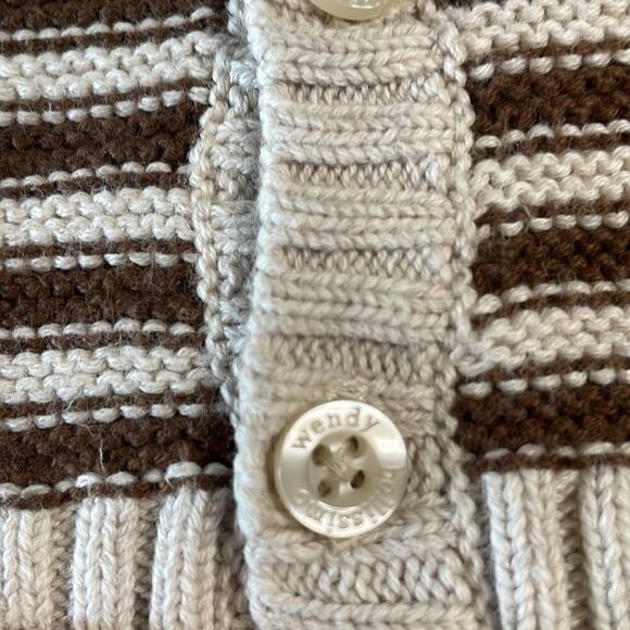 Wendy Bellissimo Baby Cotton Striped Cardigan Elbow Patches sz 6Mos - Picture 7 of 10